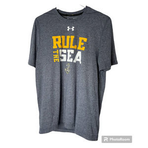Under Armour Threadborne T-shirt in Gray w/Rule the Sea and Navy Anchor Size S